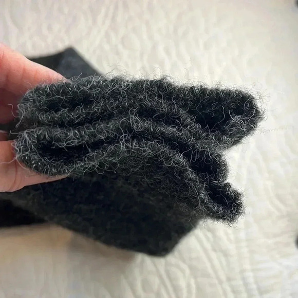 Wool Blend Sweater Womens Large Gray Cropped Cottagecore Cozy Feminine Ruffle - Picture 15 of 16